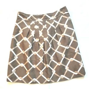 Banana Republic Brown Patterned Silk Skirt